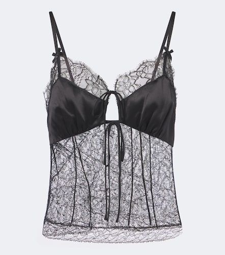 Top en dentelle et satin à fleurs - Dolce&Gabbana - Modalova