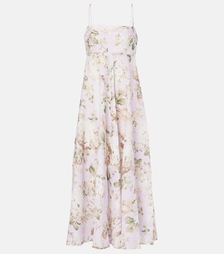 Robe midi Acacia en lin à fleurs - Zimmermann - Modalova