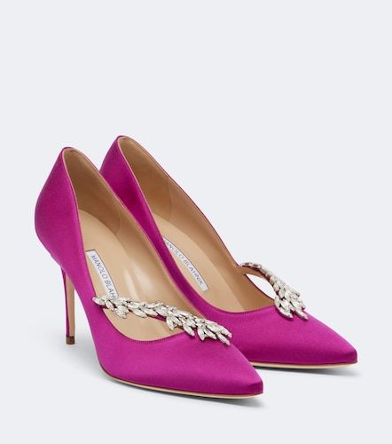 Escarpins Nadira en satin à ornements - Manolo Blahnik - Modalova