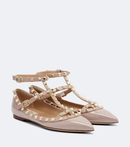 Ballerines Rockstud en cuir verni - Valentino Garavani - Modalova