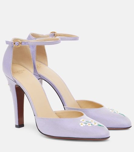 Escarpins Hi Dolly 105 brodés en satin - Valentino Garavani - Modalova