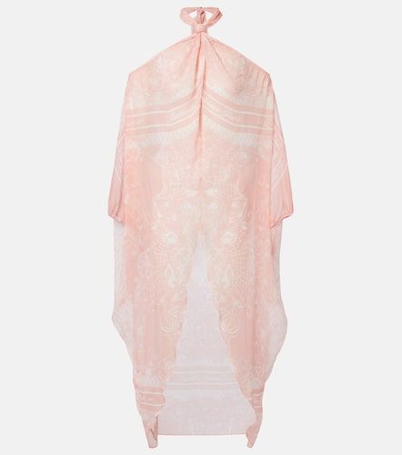 Robe de plage en soie à imprimé - Balmain - Modalova