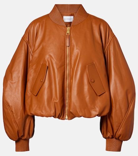 Veste bomber raccourcie Cocoon en cuir - Givenchy - Modalova