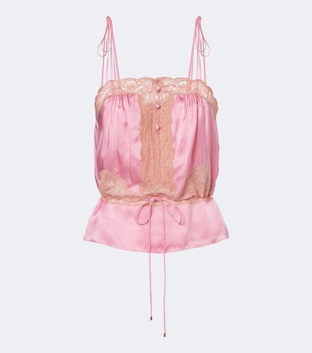 Chloé Top en satin de soie à dentelle - Chloe - Modalova