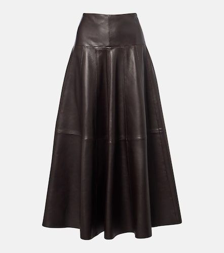 Jupe midi Daria en cuir - Nour Hammour - Modalova