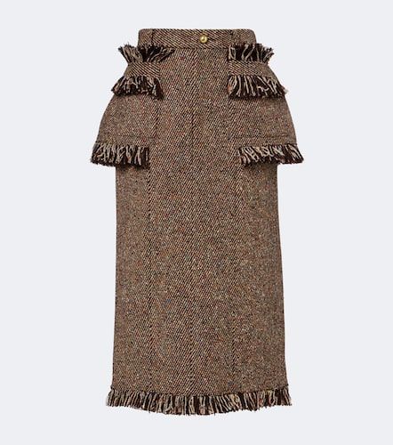 Jupe midi péplum en tweed à franges - Sacai - Modalova