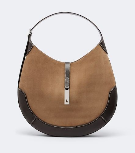 Sac porté épaule Polo ID Medium en daim - Polo Ralph Lauren - Modalova