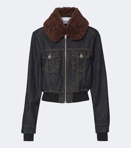 Ganni Veste blouson courte en denim - Ganni - Modalova