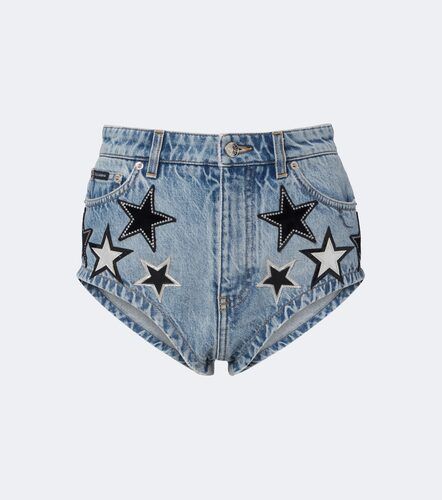 Short en denim à appliqués - Dolce&Gabbana - Modalova