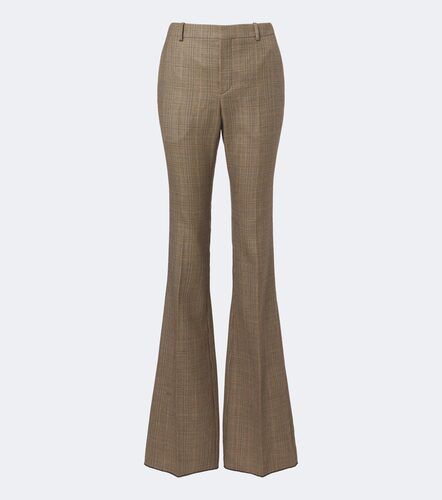 Pantalon évasé en laine à motif Prince de Galles - Saint Laurent - Modalova