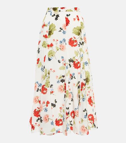 Jupe midi florale en soie Christina - Erdem - Modalova