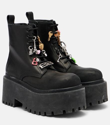 Bottines à plateforme en cuir à ornements - Balenciaga - Modalova
