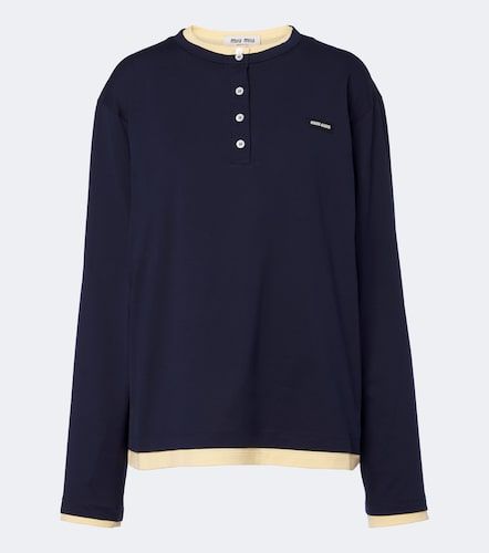 Miu Miu Top Henley en coton - Miu Miu - Modalova