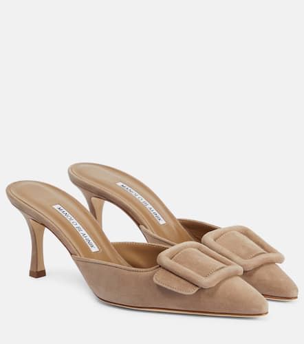 Mules Maysale 70 en daim - Manolo Blahnik - Modalova