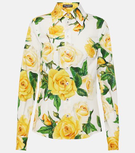 Chemise en coton mélangé à fleurs - Dolce&Gabbana - Modalova