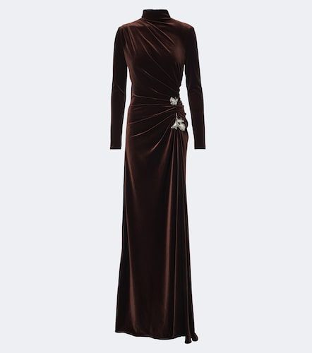 Robe longue en velours à ornements - Monique Lhuillier - Modalova