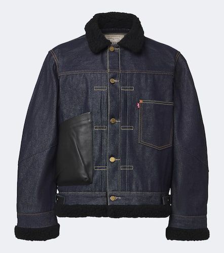 Sacai Veste en denim et cuir - Sacai - Modalova
