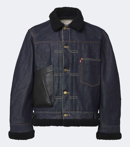 Sacai Veste en denim et cuir - Sacai - Modalova