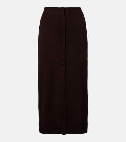 Jupe midi en laine mlange - Victoria Beckham - Modalova