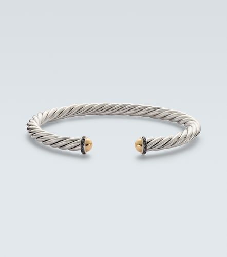 Bracelet Cable en argent sterling et or 14 ct et diamants - David Yurman - Modalova