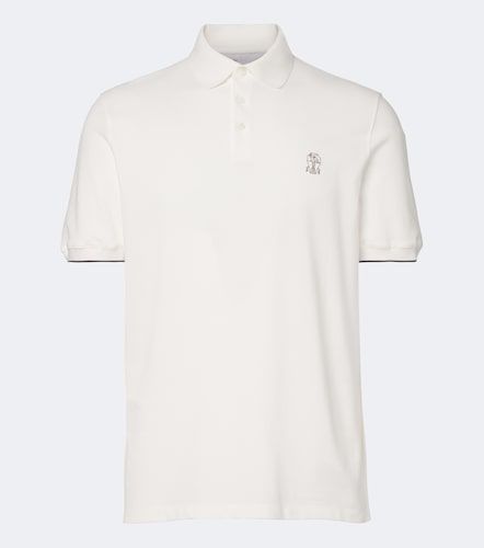 Polo en coton piqué à logo - Brunello Cucinelli - Modalova