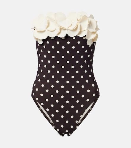 Maillot de bain bustier à pois et appliqués - Karla Colletto - Modalova