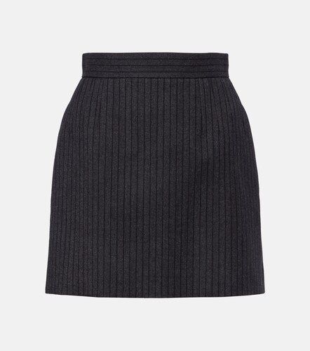 Mini-jupe en laine vierge à rayures - Versace - Modalova