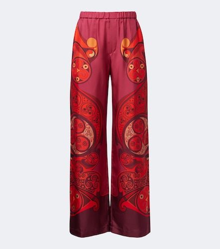 Pantalon ample Club en soie à imprimé - La DoubleJ - Modalova