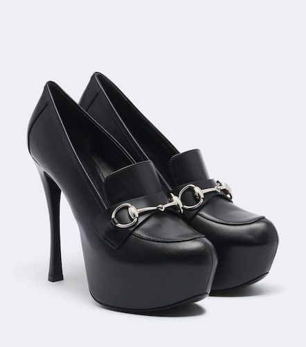 Escarpins Fame Horsebit à plateau en cuir - Gucci - Modalova