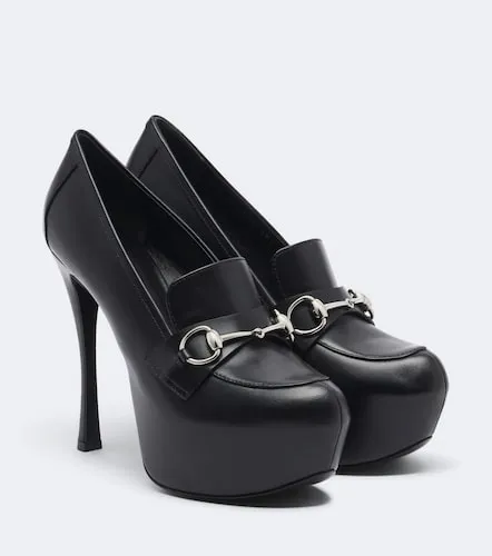 Escarpins Fame Horsebit à plateau en cuir - Gucci - Modalova