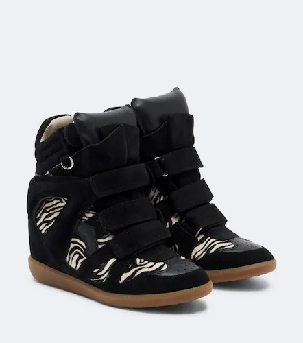 Baskets compensées Bekett en cuir façon poulain et daim - Isabel Marant - Modalova