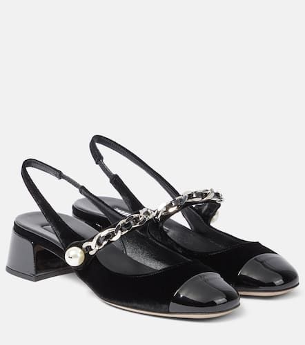 Escarpins sling-backs en velours - Miu Miu - Modalova