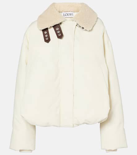 Veste matelassée en coton mélangé et shearling - Loewe - Modalova