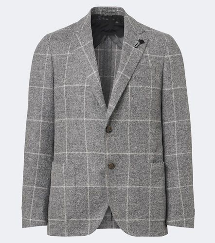Blazer en alpaga mélangé à carreaux - Lardini - Modalova