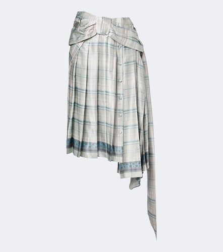 Jupe midi en satin de soie à carreaux - Acne Studios - Modalova