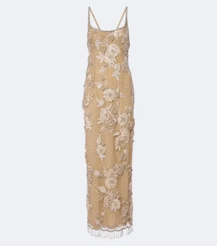 Robe longue en tulle à ornements - Georges Hobeika - Modalova