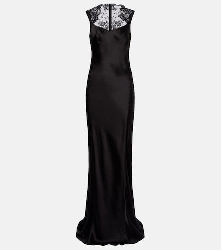 Robe longue en satin à dentelle - McQueen - Modalova