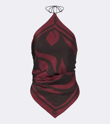 Top foulard en satin de soie à imprimé - SIR - Modalova