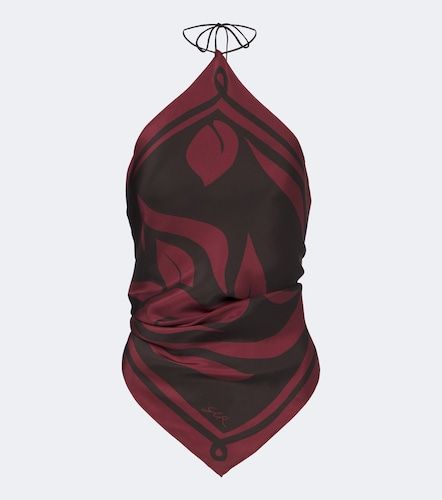 Top foulard en satin de soie à imprimé - SIR - Modalova