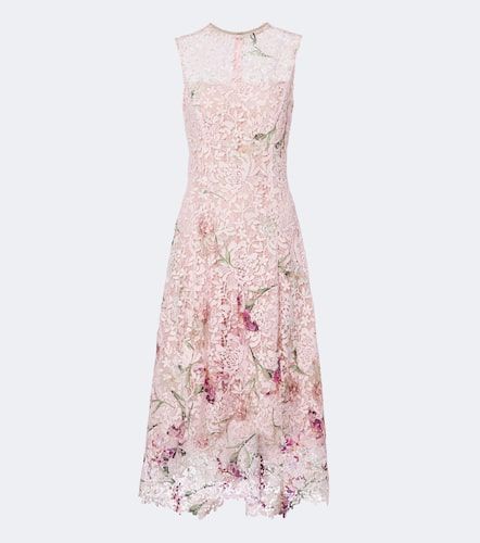 Robe de cocktail en guipure à fleurs - Oscar de la Renta - Modalova