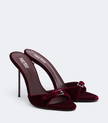 Mules Lidia en velours à ornements - Paris Texas - Modalova