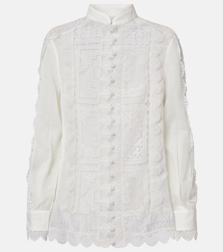 Chemise en ramie à finitions en dentelle - Zimmermann - Modalova