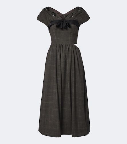 Robe midi en laine à carreaux - Simone Rocha - Modalova