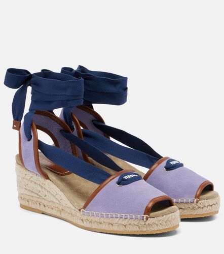 Espadrilles compensées Lola en daim - Versace - Modalova