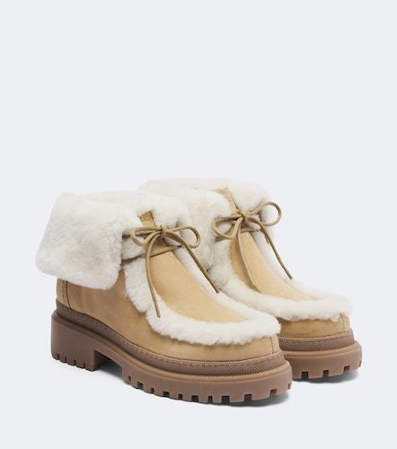 Bottines en daim et shearling - Yves Salomon - Modalova