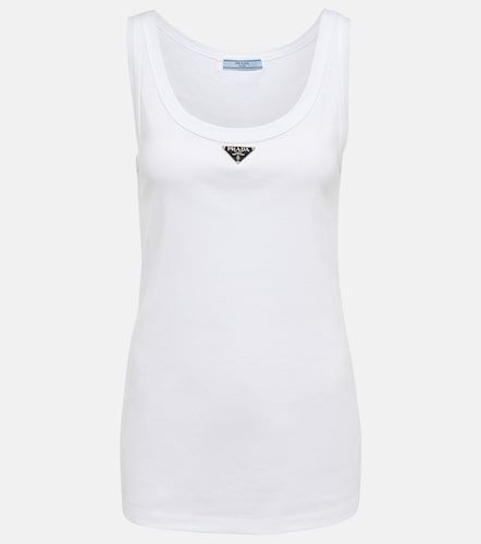 Prada Top en coton à logo - Prada - Modalova