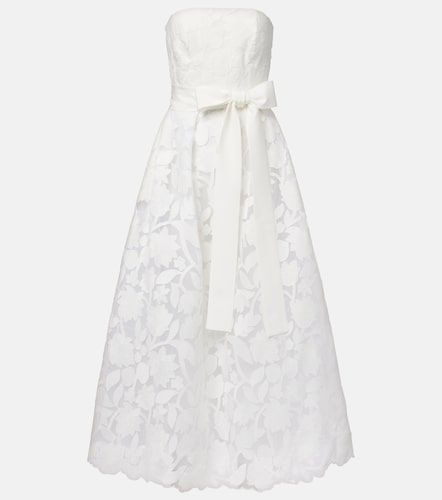 Robe longue brodée en tulle - Elie Saab - Modalova