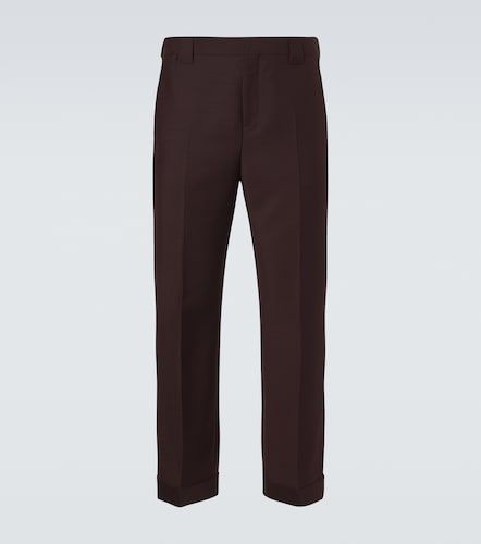 Pantalon droit en laine et mohair - Versace - Modalova