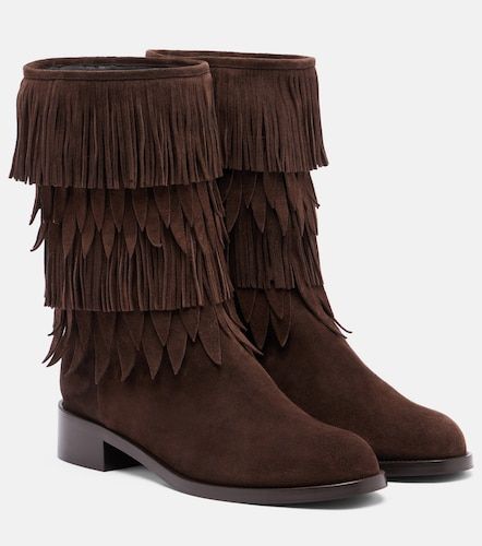Bottes Maverick en daim à franges - Aquazzura - Modalova