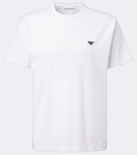 T-shirt en jersey de coton à logo - Prada - Modalova
